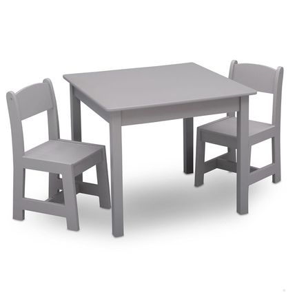Delta Children Mysize Kids Wood Table and Chair Set (2 Chairs Included) - Ideal