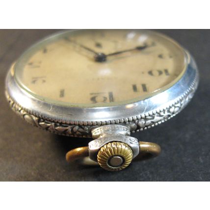 Antique SWISS = AMALPA = Watch Sterling Silver 800 Pocket Watch 15 jewels 1900's