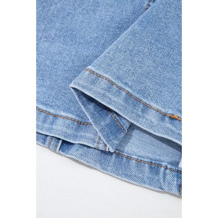 Beau Blue Seamed Zipper Square Neck Sleeveless Denim Mini Dress