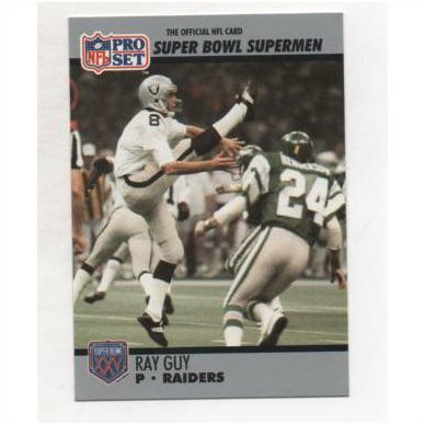 PRO SET 1990 Super Bowl Supermen card No.116 Ray Guy, Raiders