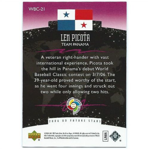 2006 Upper Deck Future Stars Wolrd Future Stars Purple - #WBC-21 - Len Picota