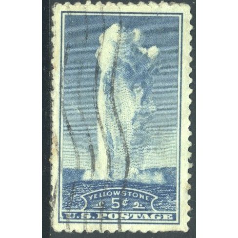 USA 1934 - SG743 - 5c blue - "Old Faithful" geyser, Yellowstone - used