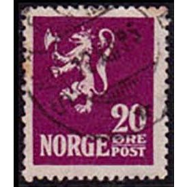 Norway 1922 Lion 20ore Used Stamp