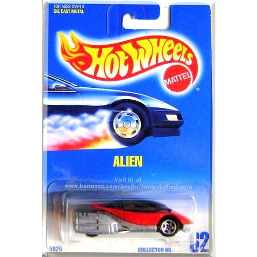 Hot Wheels - ALIEN: Collector #62 (1995) *Silver & Red Edition / 5 Spoke*