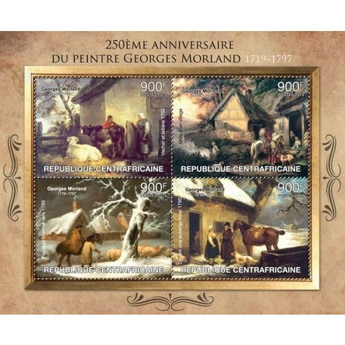 CENTRAL AFRICA 2013 SHEET MNH GEORGES MORLAND ART PAINTINGS ARTE PINTURAS