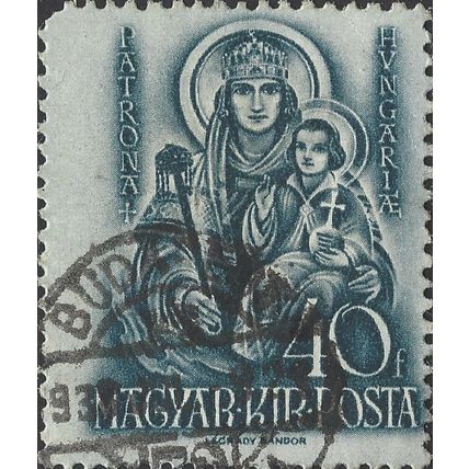 HUNGARY, Madonna, Patroness of Hungary, blue 1939, 40f, #2