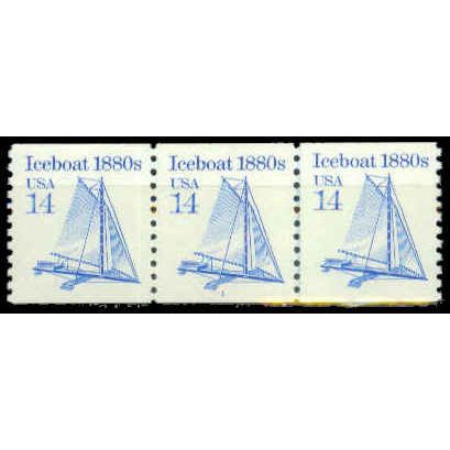 2134 14c Iceboat Very Fine MNH Dry Gum PNC 1/3 P0935