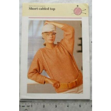 1986 Quick & Easy Fashions, Short cabled top, Phildar Akala