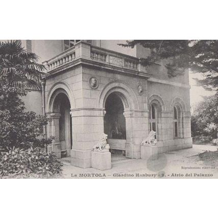 Mortola Glavdino Hanbury Altrio Del Palazzo Marble Lion Gates Italian Postcard