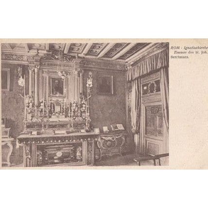 Saint John Berchmans Burchman Room Zimmer Rome Italy Religious Old Postcard