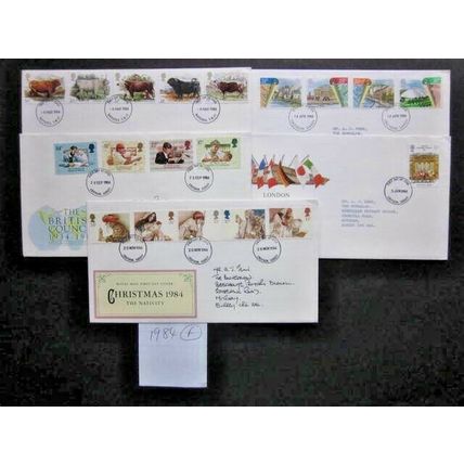 1984 A GROUP OF FIVE FIRST DAY OF ISSUE POSTMARKED COVERS.(F) #01133