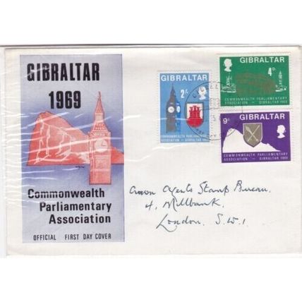 Gibraltar 1969 Commonwealth Parliamentary Association FDC Gibraltar cancel VGC