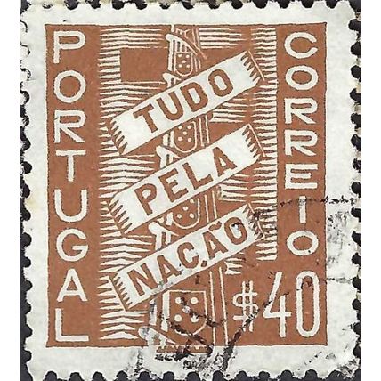 PORTUGAL, All for the nation, brown 1935, 1,60Esc, #2