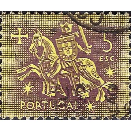 PORTUGAL, King Dinis, horseback, brown 1953, 5Esc