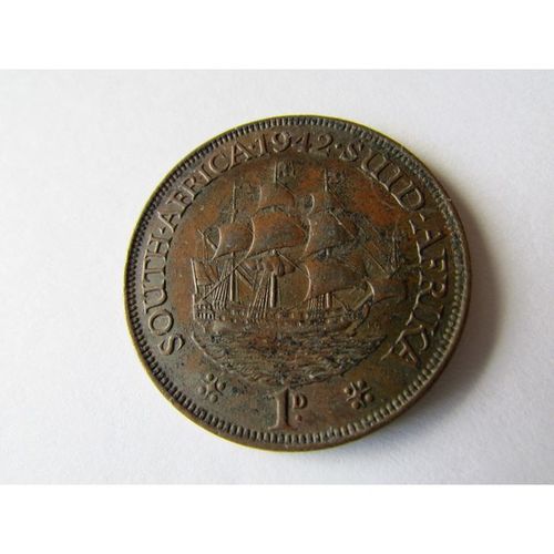 1942 GEORGE VI SOUTH AFRICA ONE PENNY - COIN - 2 FREE POST. AS