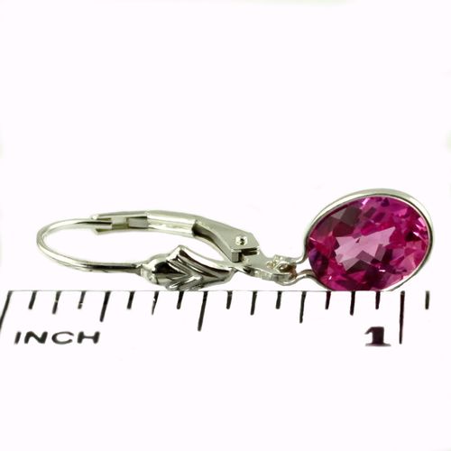 Pure Pink Topaz, 925 Sterling Silver Leverback Earrings, SE001