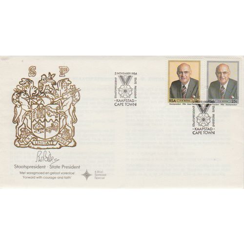 South Africa 1984 State President P W Botha First Day Cover see other listings