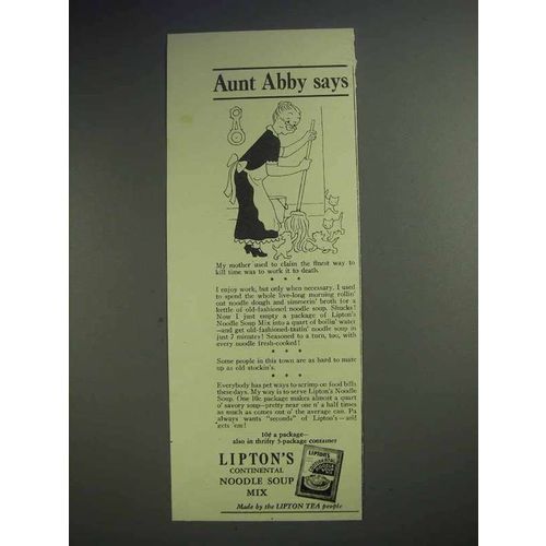 1942 Lipton's Continental Noodle Soup Mix Ad - Aunt Abby Says