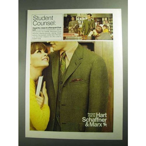 1968 Hart Schaffner & Marx Racquet Club Suit Ad