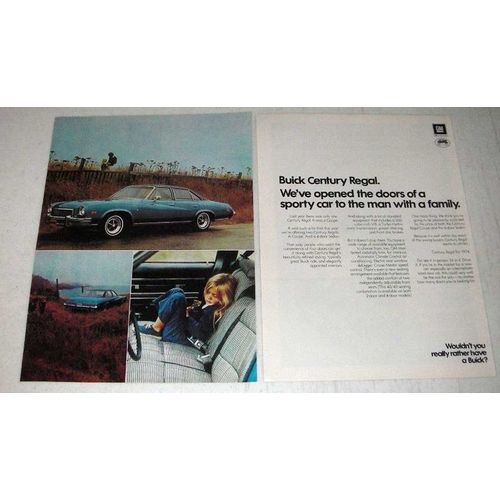 1974 Buick Century Regal Car Ad - Sporty