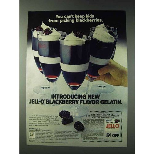 1978 Jell-O Blackberry Gelatin Ad - Can't Keep Kids