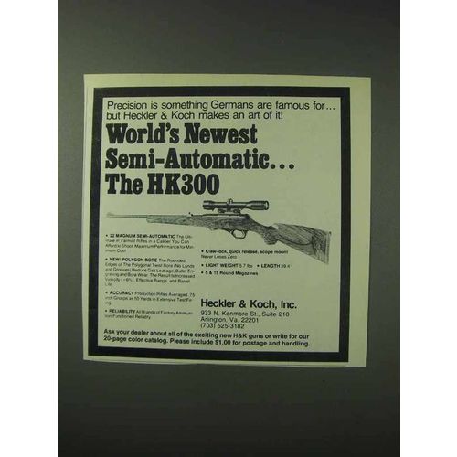 1978 Heckler & Koch HK300 Rifle Ad - Semi-Automatic