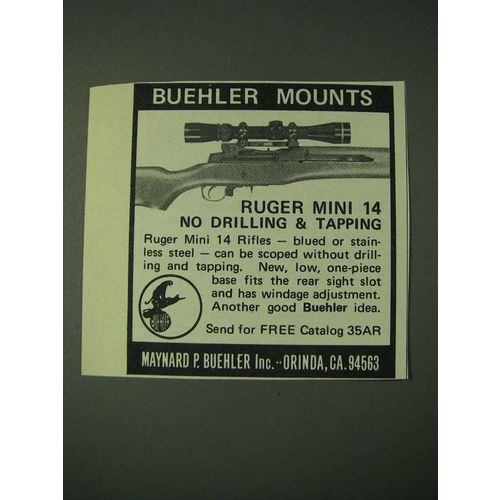 1980 Buehler Mounts Ad - Ruger mini 14 no drilling & Tapping