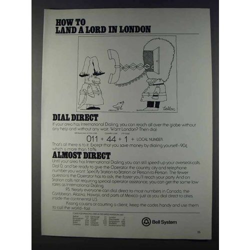 1980 Bell System Ad - Land a Lord in London