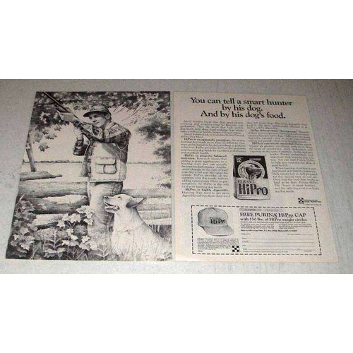 1987 Purina HiPro Dog Food Ad - Tell a Smart Hunter