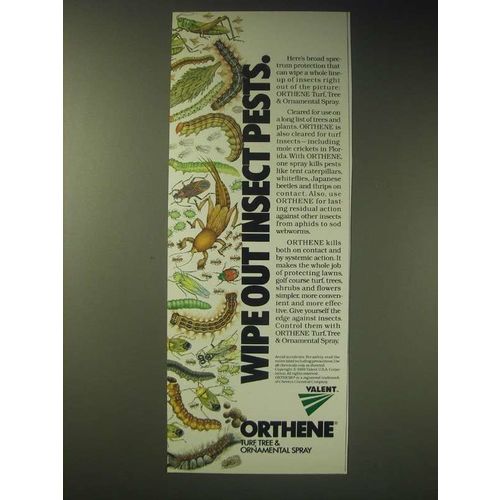 1989 Valent Orthene Ad - Wipe out insect pests