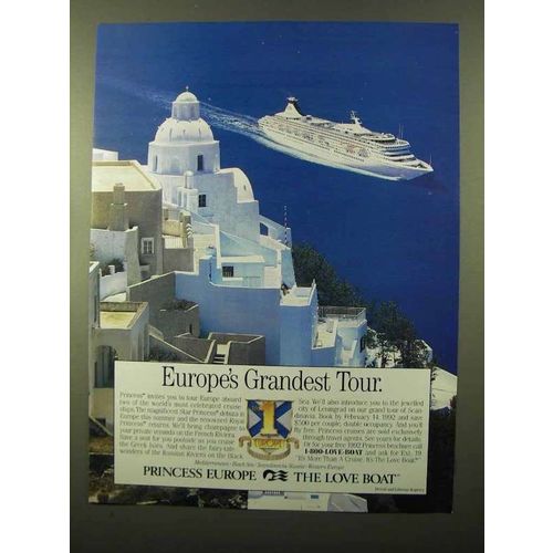 1992 Princess Cruise Ad - Europe's Grandest Tour