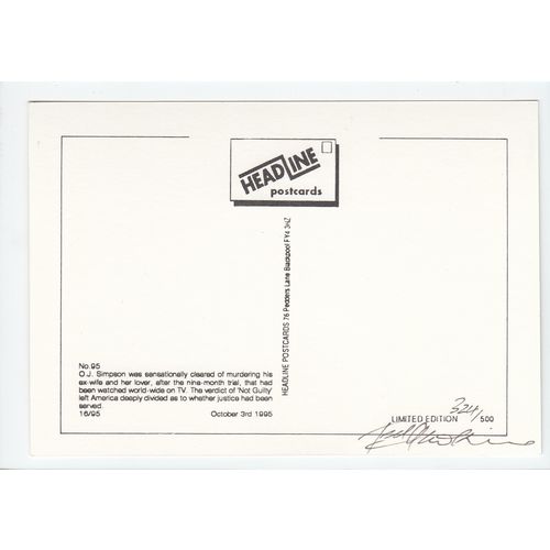 O J Simpson Not Guilty? Headline Limited Edition Postcard