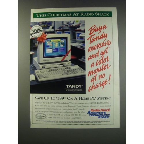 1991 Radio Shack Tandy 1000 RLX/HD Computer Ad - This Christmas at Radio Shack