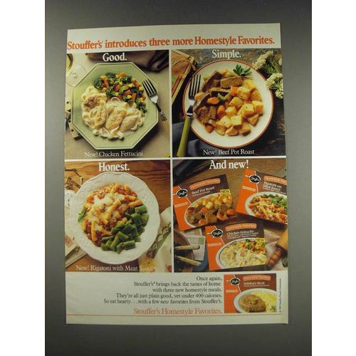 1991 Stouffer's Homestyle Favorites Dinners Ad