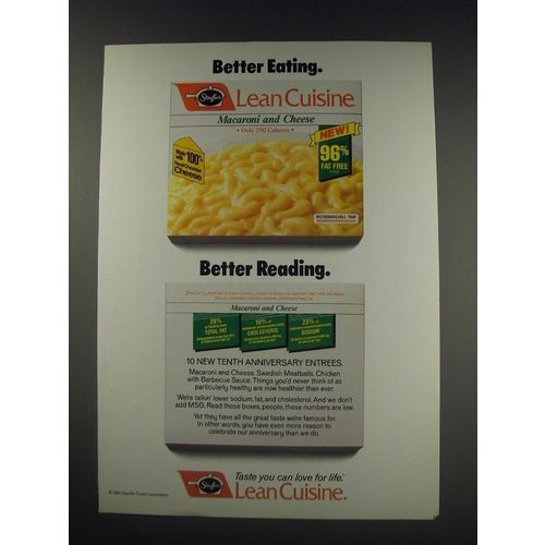 1991 STouffer's Lean Cuisine Dinners Ad - Better Eatin. Better Reading.