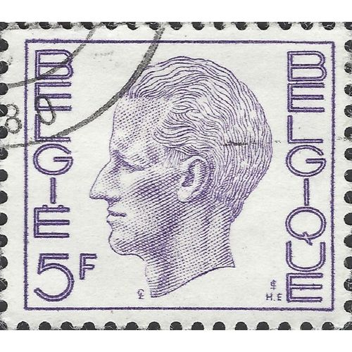 BELGIUM, King Baudouin, violet 1972, 5F, #4