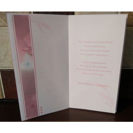 Sympathy Cards - On The Sad Loss Of Your Daughter - Glitter Card - 0010
