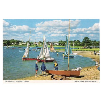 THE HARBOUR, MUDEFORD, HAMPSHIRE, unused vintage postcard .. by John Hinde #