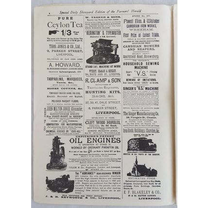 ROYAL AGRICULTURAL SHOW CHESTER 1893 BROCHURE - REPRODUCTION