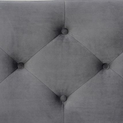 Padded Velvet Ottoman Storage Bed Bench Button-Tufted Nail Head Teal Blue Gray