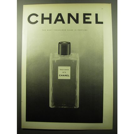 1950 Chanel No. 5 Toilet Water Ad - Chanel the most treasured name in perfume
