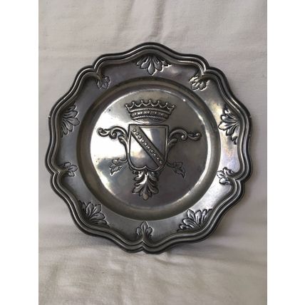 Rococo Style Pewter Tray Fruit Tray Wall Plaque Collectable Vintage