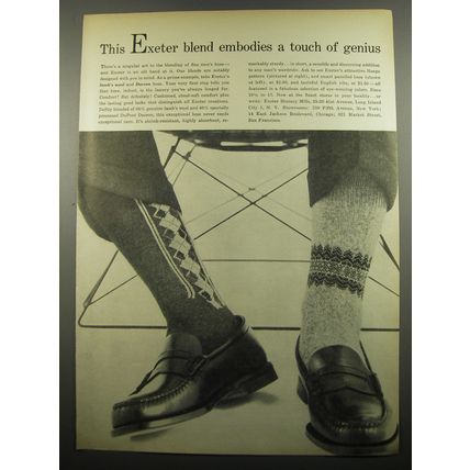 1955 Exeter Hosiery Ad - This Exeter blend embodies a touch of genius