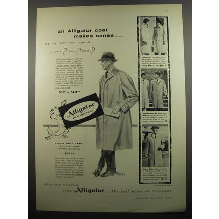 1955 Alligator Coats Ad - An Alligator coat makes sense