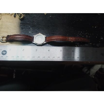Brittania V-214 BL278 Genuine Leather Quartz Analog Women's Watch New Battery