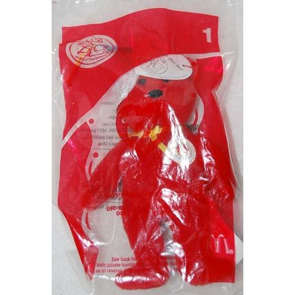 McDonald's 2004 Ty Teenie Beanie 25th Red Birthday Bear Toy #1