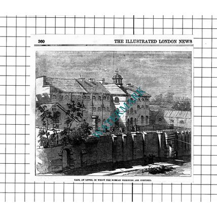 Lewes Sussex Gaol - 1854 Clipping / Print