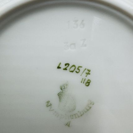 Nymphenburg Tea Cup & Saucer Porcelain L 20517 Hand Painted Floral Antique