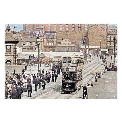 ptc6634 - Yorks - Early Tram along May Day Green Street, Barnsley - print 6x4