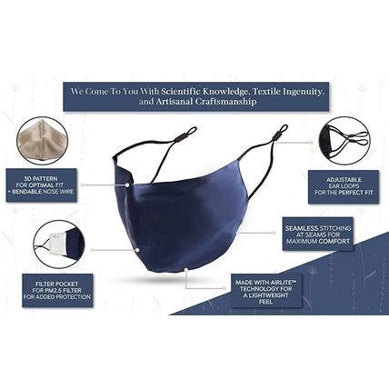 Mulberry Silk Face Mask (black) w/ 10 Filters NIP